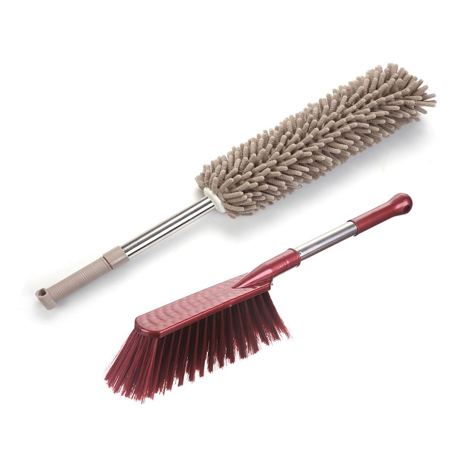Dusters for Cleaning, Microfibre Chenille Duster Long Handle Hand Brush,Telescopic Feather Dusting Tool(Brown)