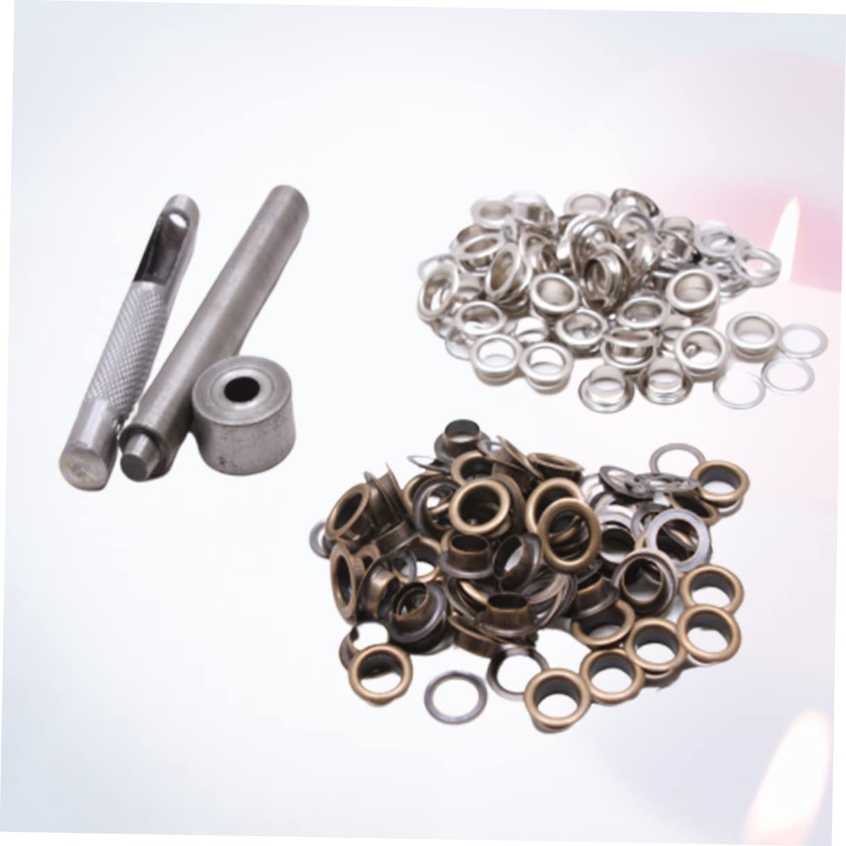 ULTECHNOVO 300sets Occhielli Ottone Antico e Argento Con Strumenti Kit Per Abbigliamento Scarpe e Progetti Fai Te Per Colore Resistente e Duraturo