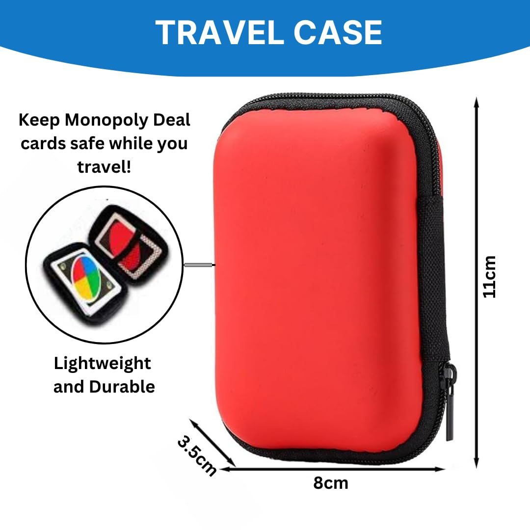 Monopoly Deal Card Game + Playing Cards with Travel Case & Plastic Case, Red, Compact (6.6 cm x 15.3 cm) - Image 3
