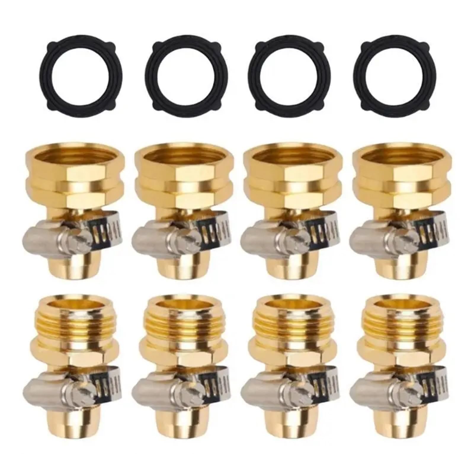 Lot de 5 connecteurs de tuyau d'arrosage en acier inoxydable pour tuyau d'arrosage de 1,9 cm