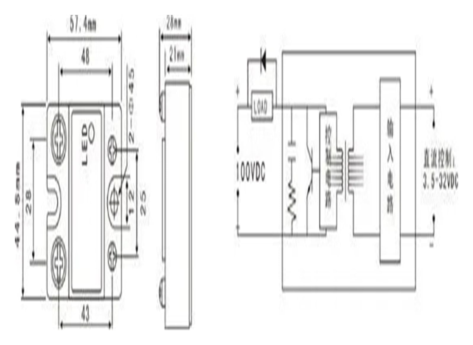 Relé de estado sólido, SSR60DA-H, 3-32 V DC, 90-480 AC, 60 A