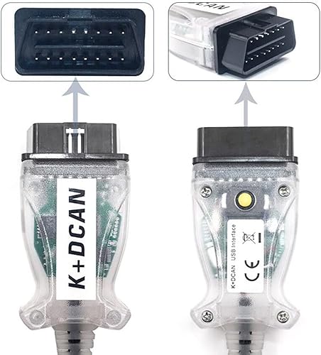Vista 2 de K DCAN k-dcan k d can k+d can EDIABAS OBDII Cable in-PA K+DCAN Interface in-PA White