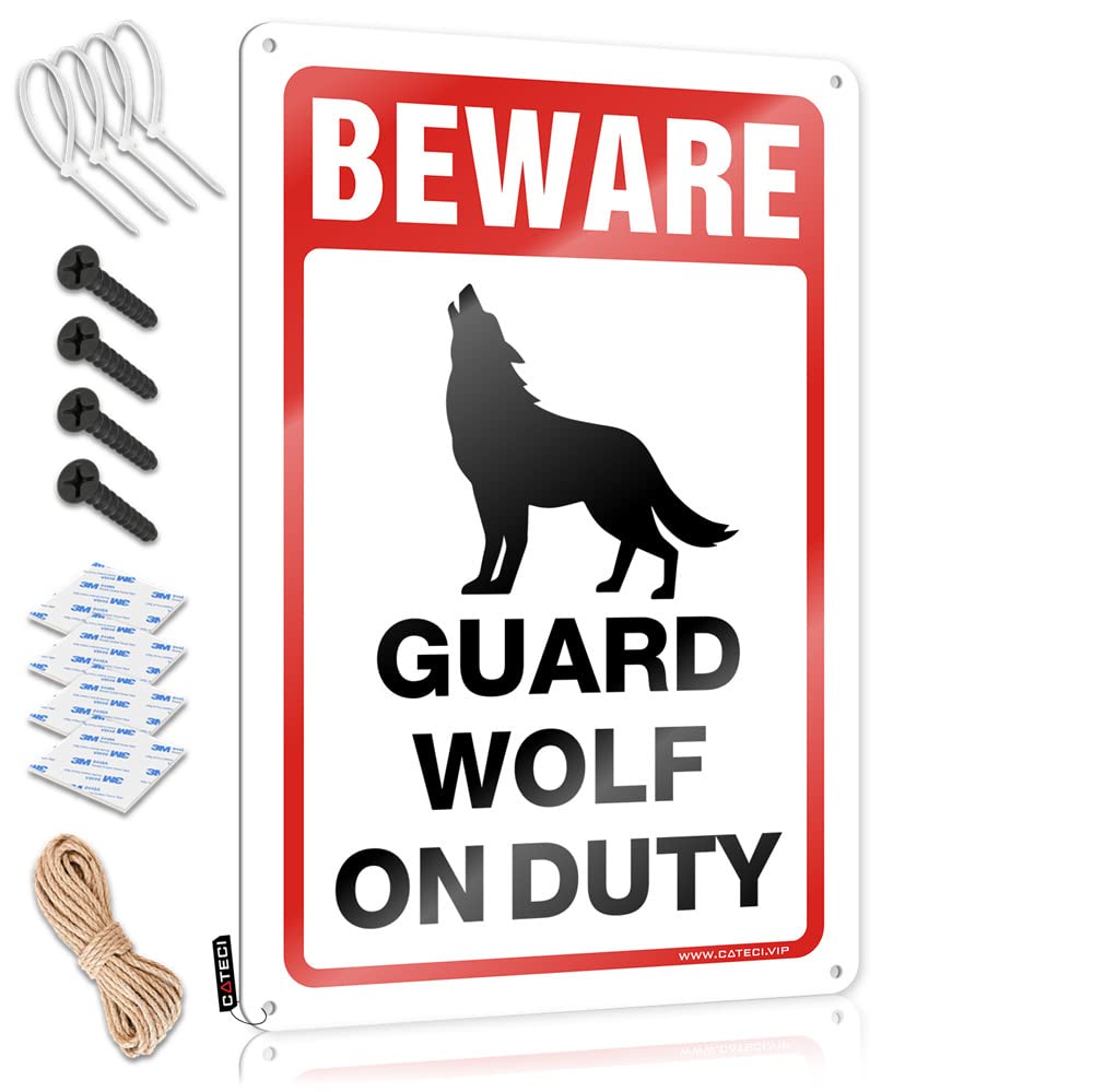Vpguqarfr Colour Beware! Guard Wolf On Duty Novelty Hanging - Vintage Wall Art Gift For Camper Hanging Wall Decor(30X40cm)