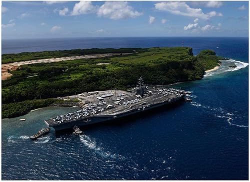 Puzzle Rabbit - Rompecabezas multicolor de 1000 piezas - Portaaviones USS Theodore Roosevelt (CVN 71) sale de la base naval de Guam