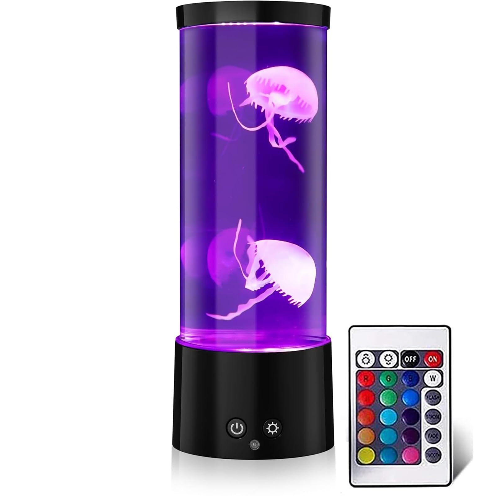Lampa Lawowa Z Meduzą I 7-kolorową Zmianą, Lampka Nocna Z Bąbelkami, Relaksujące Oświetlenie Z Pilotem Do Pokoju Domowego I Biura, Półka Na Książki(L,Keypress Color Change)
