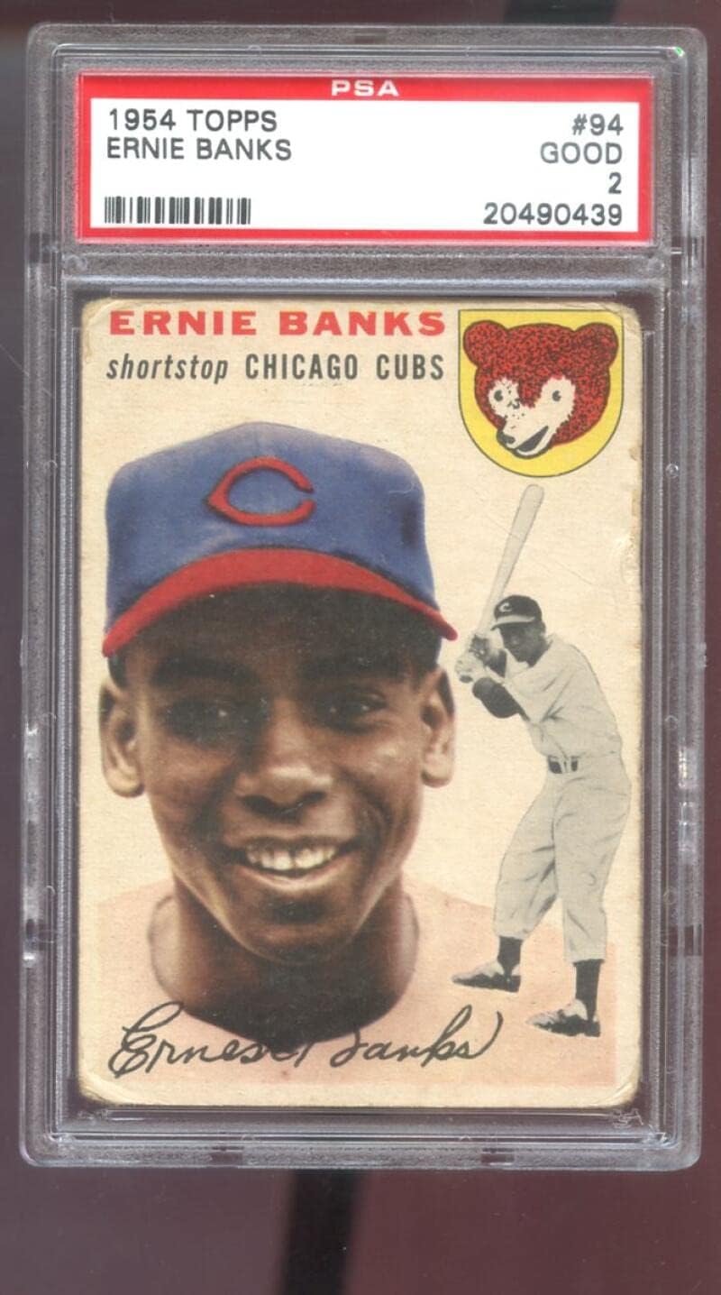 1954 Topps #94 Ernie Banks ROOKIE RC PSA 2 Graded Baseball Card MLB Chicago Cubs