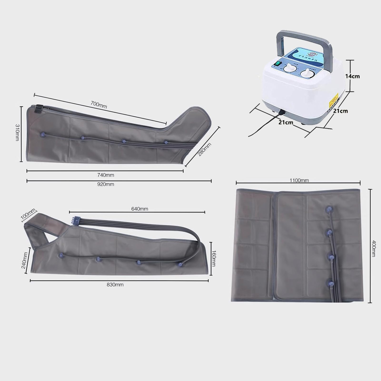 Massaggiatore a compressione d'aria per gambe, braccia e vita, stivali per pressoterapia per dolore e circolazione, massaggiatore per gambe con drenaggio linfatico a 4/6/8 cavità, circolazio