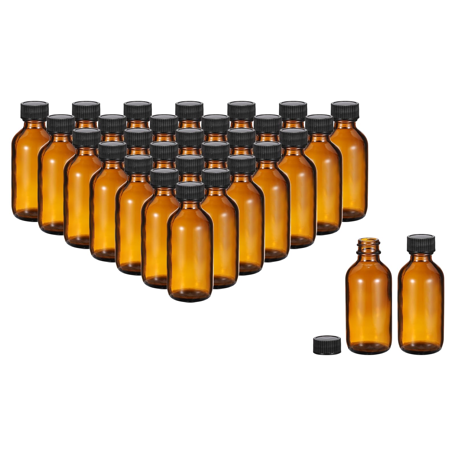 PATIKIL 2oz 60ml 30 Pezzi Flaconi Vetro Modello Flaconi Rotondi Ambra