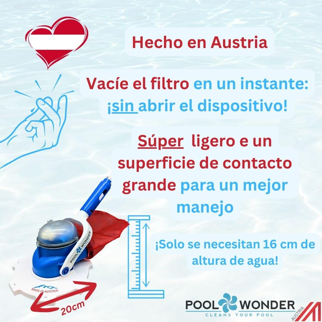 Poolwonder Marvelix - Aspirador de piscina con batería, fabricado en Austria