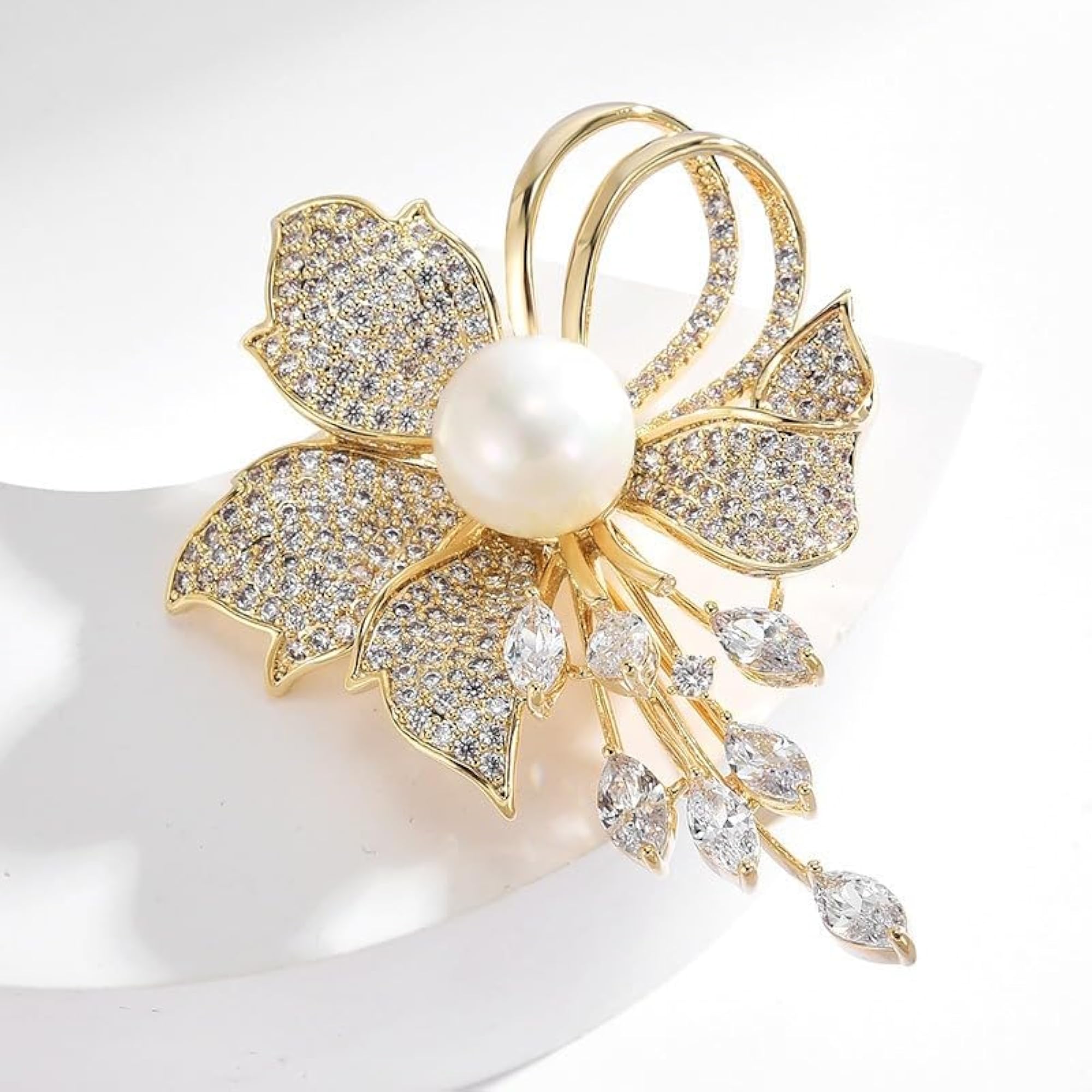 Women's Pearl Brooch Pin, Clothing Fixing Accessory