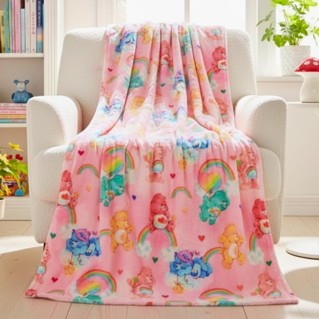 Franco Collectibles Care Bears Classic Rainbow Bedding Super Soft Plush Cozy Throw, 46 in x 60 in, (Officially Licensed Product) — image 1