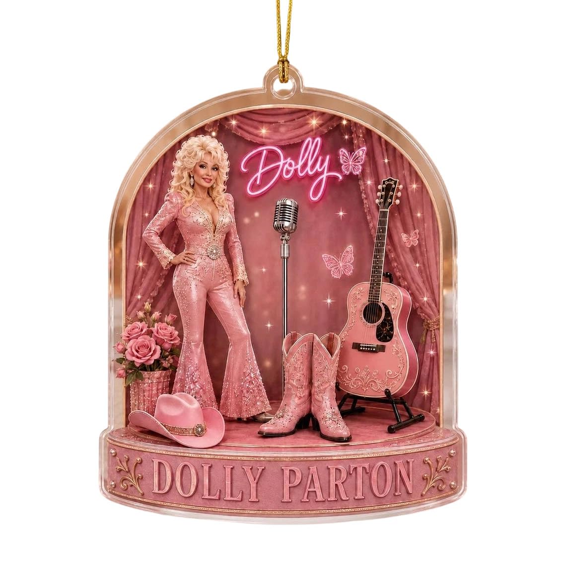 Dolly Memorial Parton Christmas Tree Decorations Music Hanging Ornament