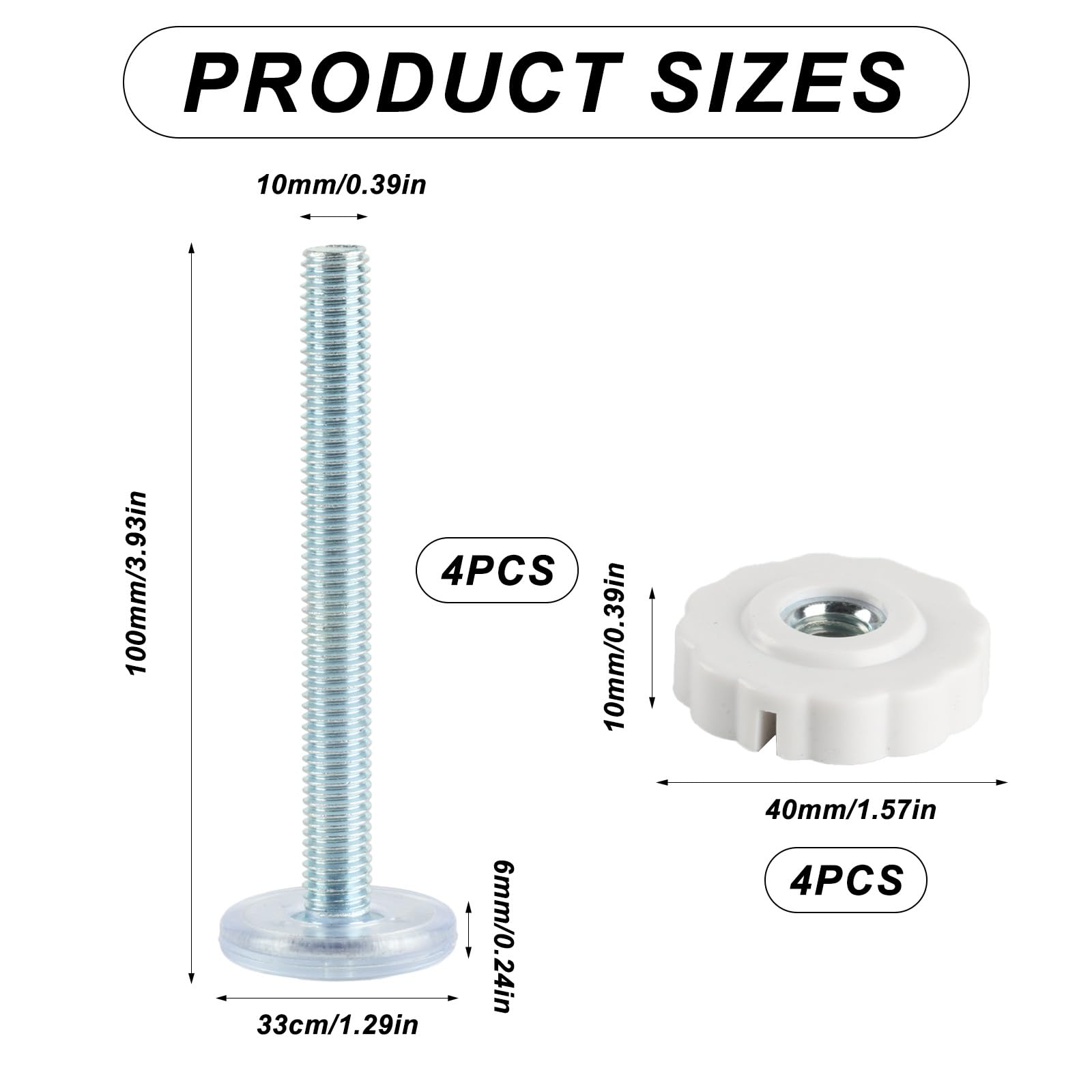 Stair Gate Pressure Fit Spares Set, M10 Pressure Mounted Baby Gate Spindle Rods - Image 2