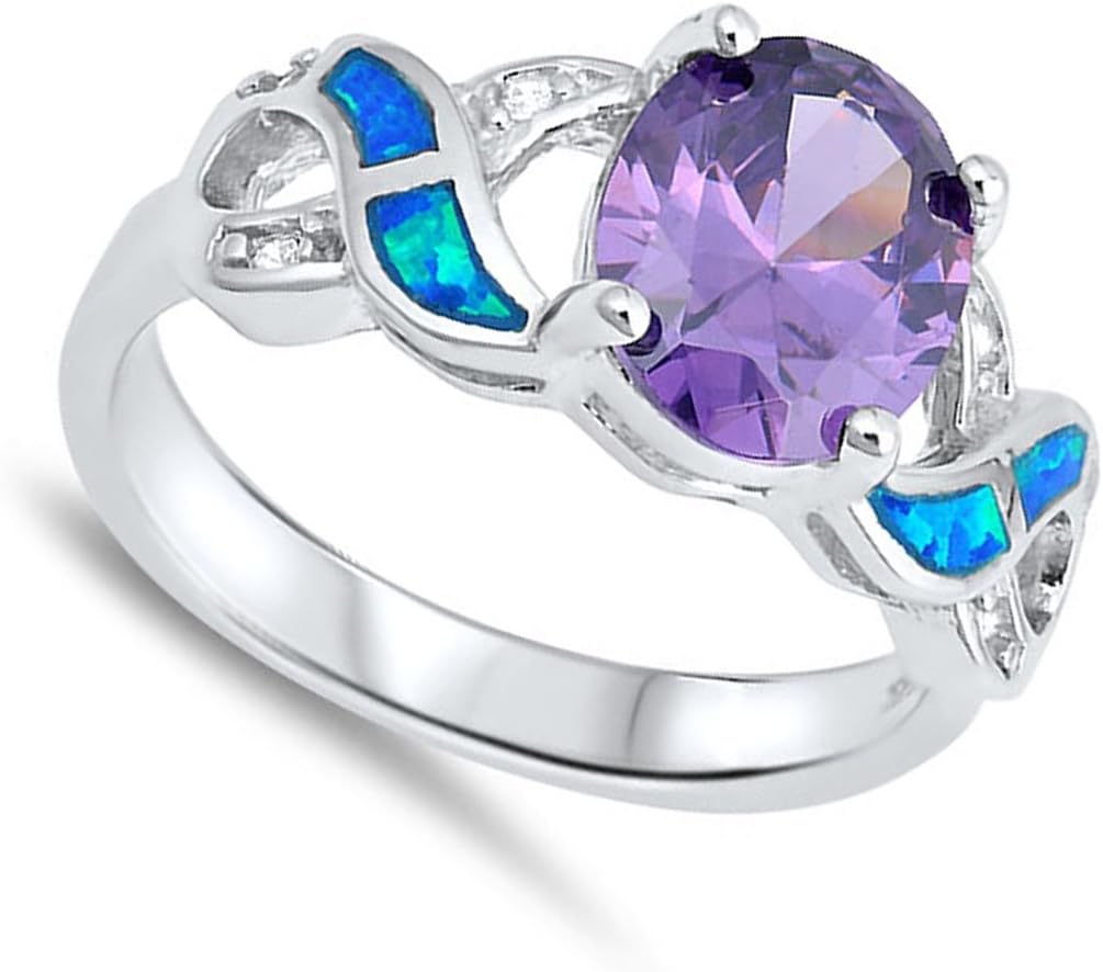 CHOOSE YOUR COLOR Sterling Silver Oval Ring