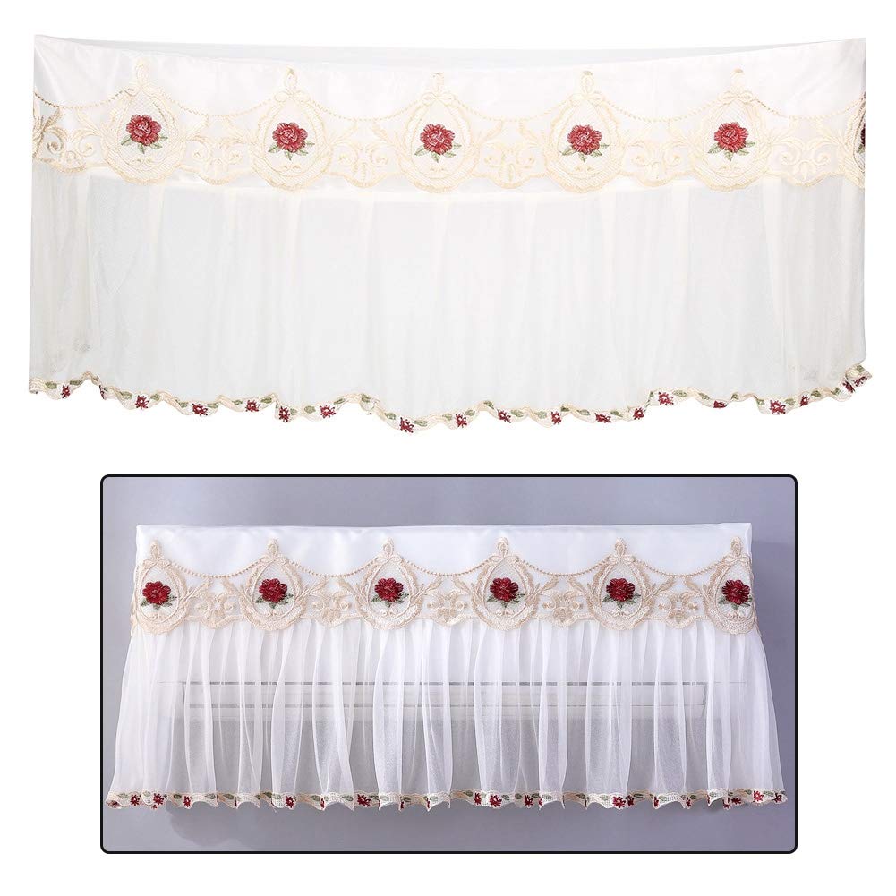 Pilipane a ir Conditioner Dusty Cover, a ir Conditioner Covers, Interior Wall Hanging a ir Conditioner Lace Dusty Proof Cover Home Supplies(92cm red)