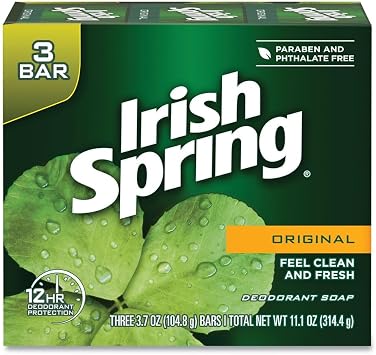 Irish Spring Original Deodorant Bar Soap, 11.25 Ounce - 3 per Pack - 18 Packs per case.