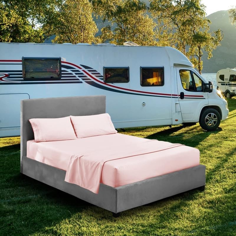 Miniatura 5 de Juego de sábanas para literas de autocaravana  48 x 75 pulgadas, tamaño matrimonial 34, color ciruela, litera para cuna, cama de caravana y camión,
