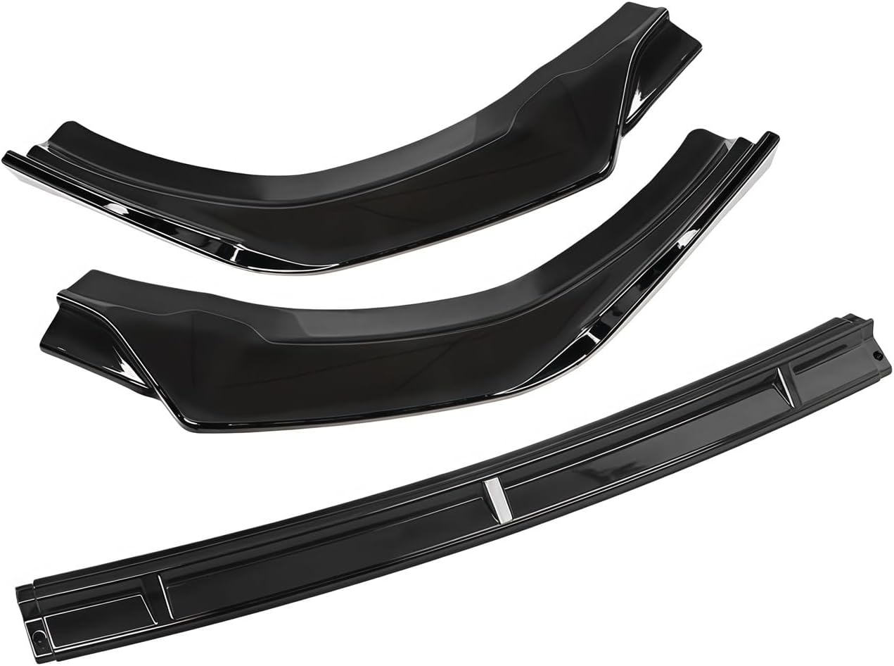 Compatible for Audi A6 C7 C8 2016-2021 Front Bumper Lip Spoiler Splitter Aggressive Styling Body Kit Direct Fit Gloss Black ABS Material(Glossy Black)