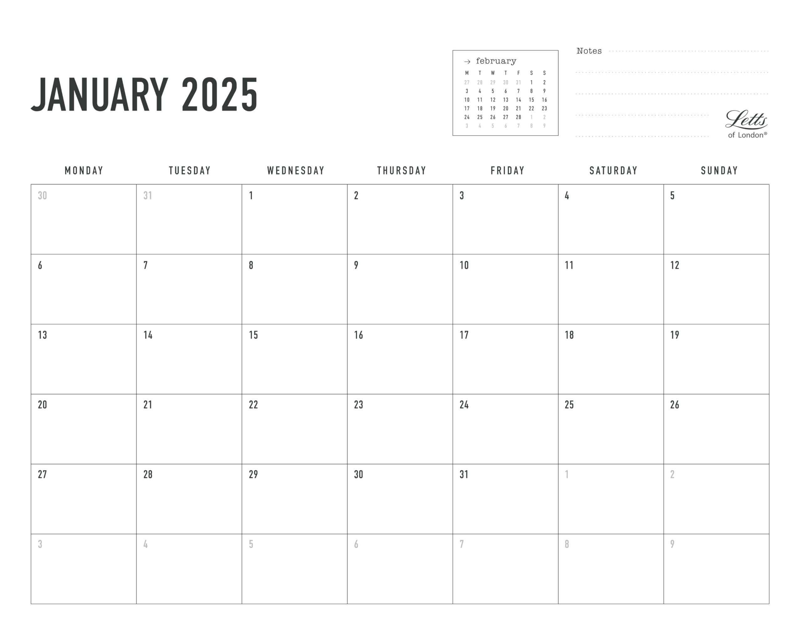 Letts of London Conscious 2025 Wall Calendar - rosewater - Image 2