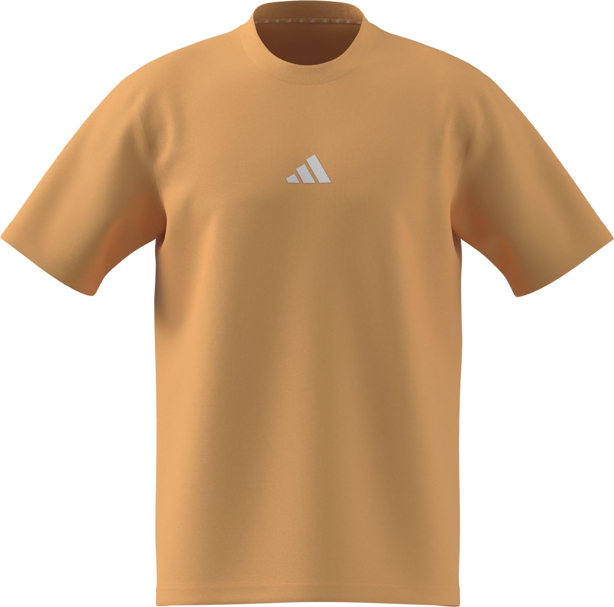 adidas Men's Essentials Small Logo Single Jersey TEE, Semi Ice Tangerine/White, S