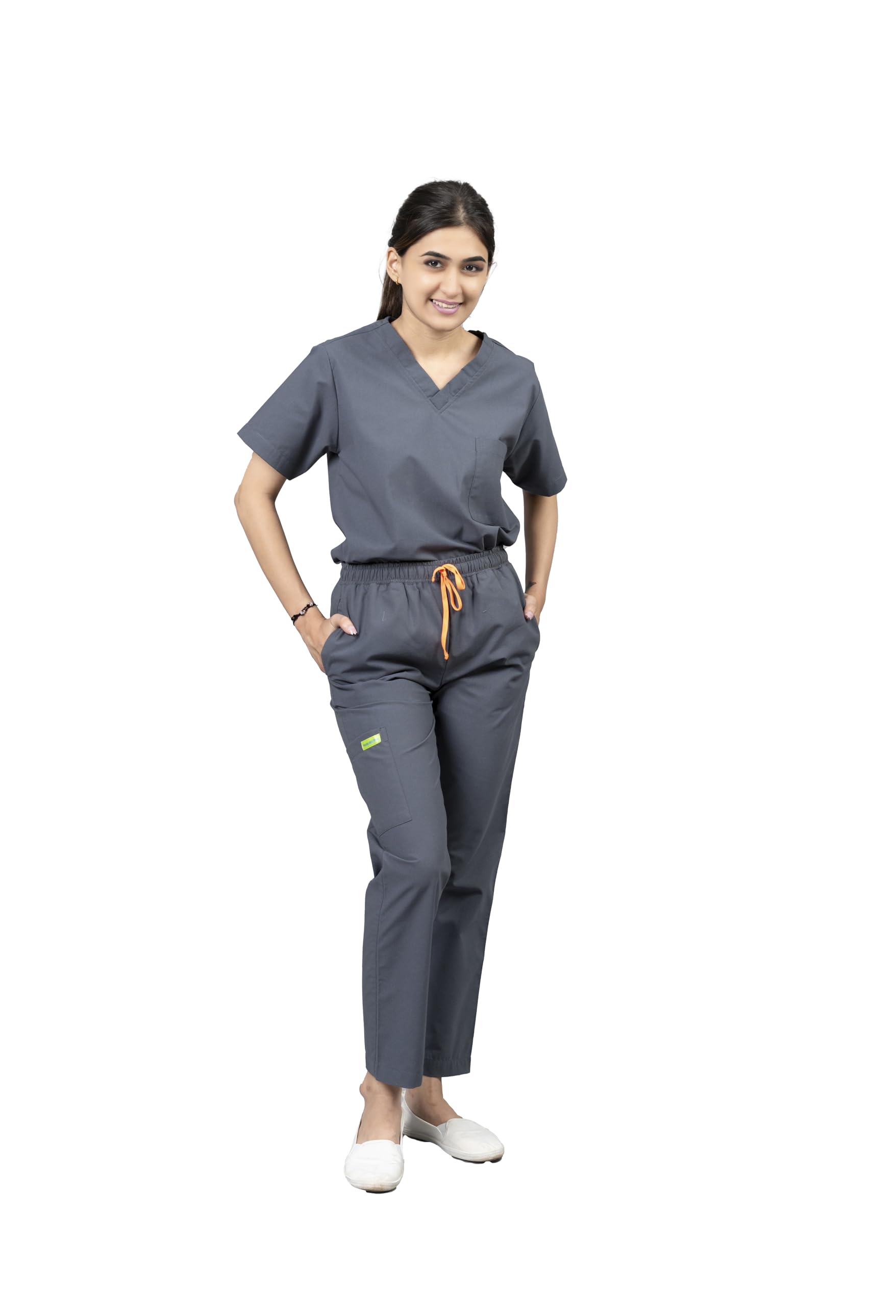 VastraMedwear Womens V Neck Half Sleeves Scrub Suit | 6 Pockets Medical Scrub Top & Pant | Uniform for Doctors, Nurses, Dentists & Healthcare Professionals (Grey, XXL) (B0BSV6SG7J) Amazon Price History, Amazon Price Tracker