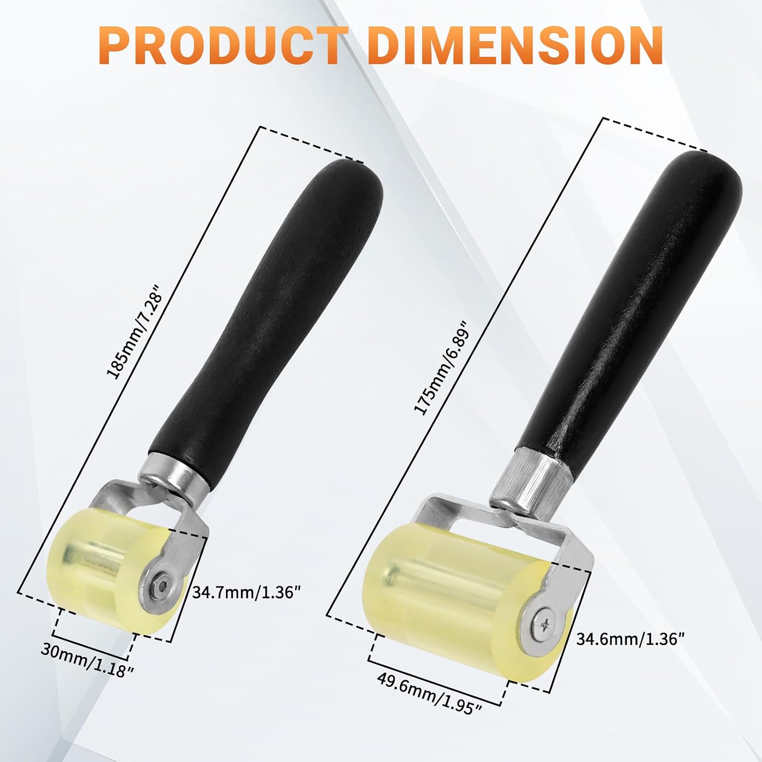 Car Sound Deadening Roller, Rubber Seam Roller Hand Roller Tool for Car, Wallpaper, Tape and Carpet- 2 Pack