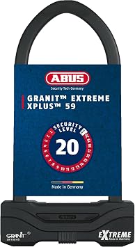 ABUS U-lock Granit Extreme 59 - motorbike & bicycle lock with XPlus cylinder - highest security level 20 - shackle height 260 mm