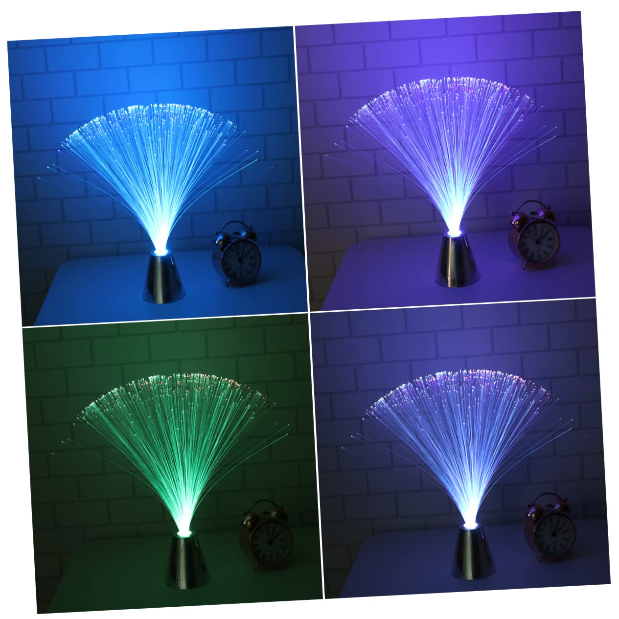 Sewroro 3pcs Colorful Led Fiber Optic Lanterns for Festival Decoration Atmosphere Lights for Weddings and Parties No Batteries Included Design