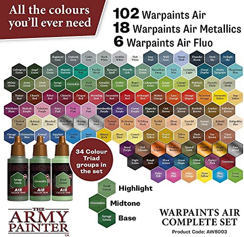 The Army Painter Conjunto completo de pintura de aerógrafo - Conjunto de pintura de pincel de ar, su
