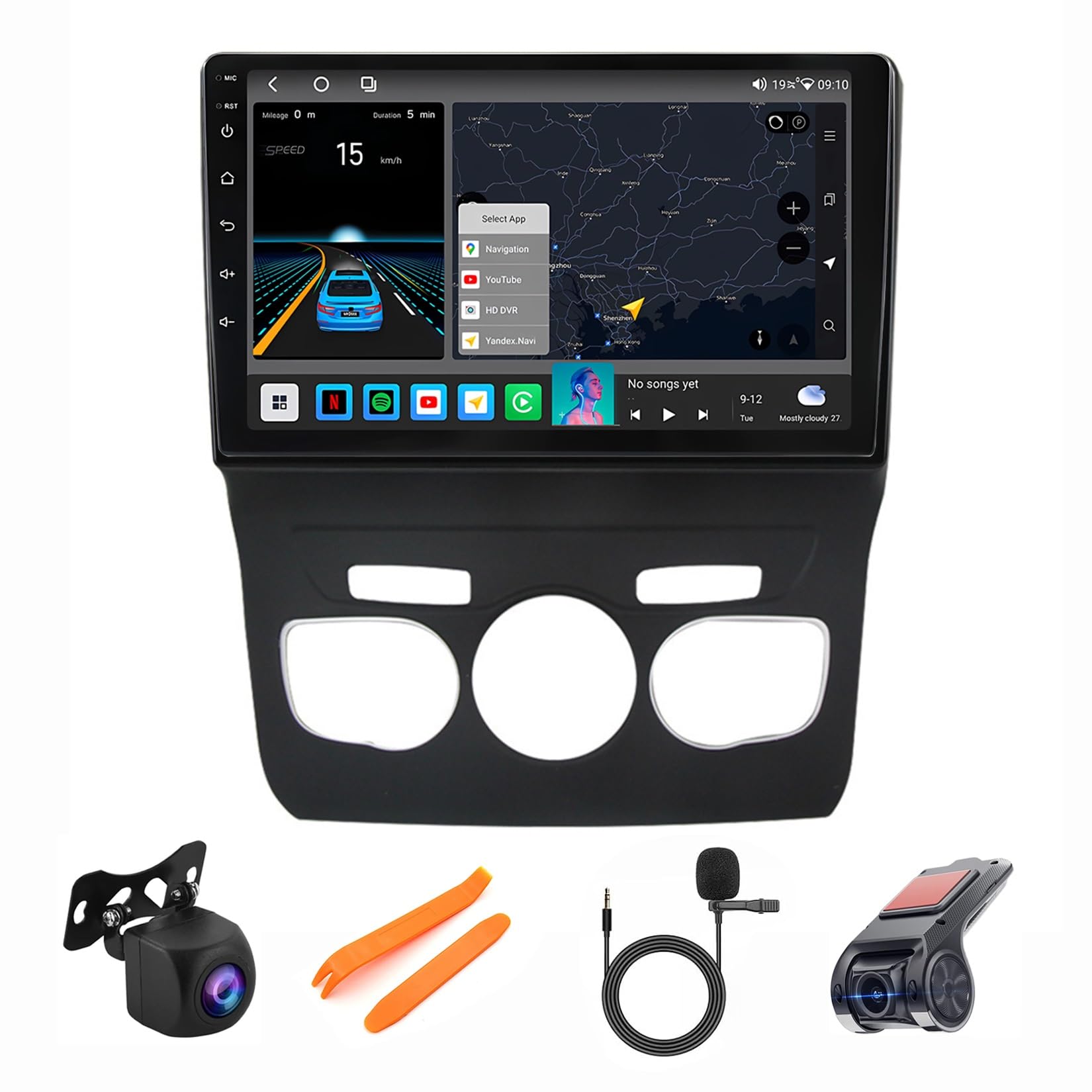 Pantalla táctil Android 12 para Citroën C4L con GPS y Carplay integrado