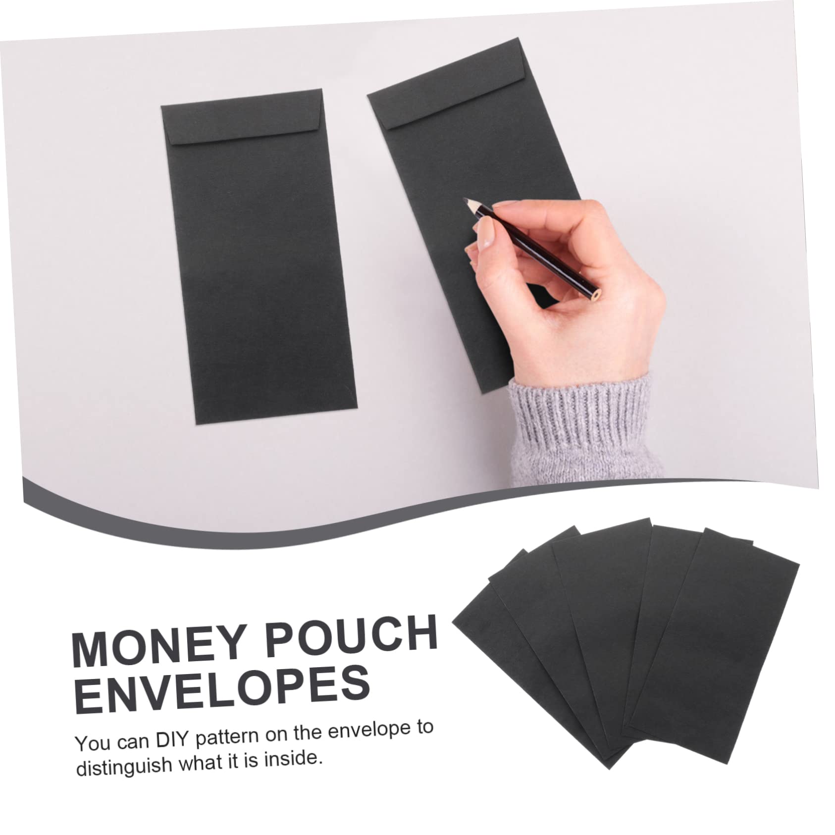 NUOBESTY 120pièces Enveloppes Autocollantes Pour Noir Pochettes Budget Multifonctions Pour Stockage Bijoux Billets Et Accessoires Pratique Pour Organisation Quotidienne