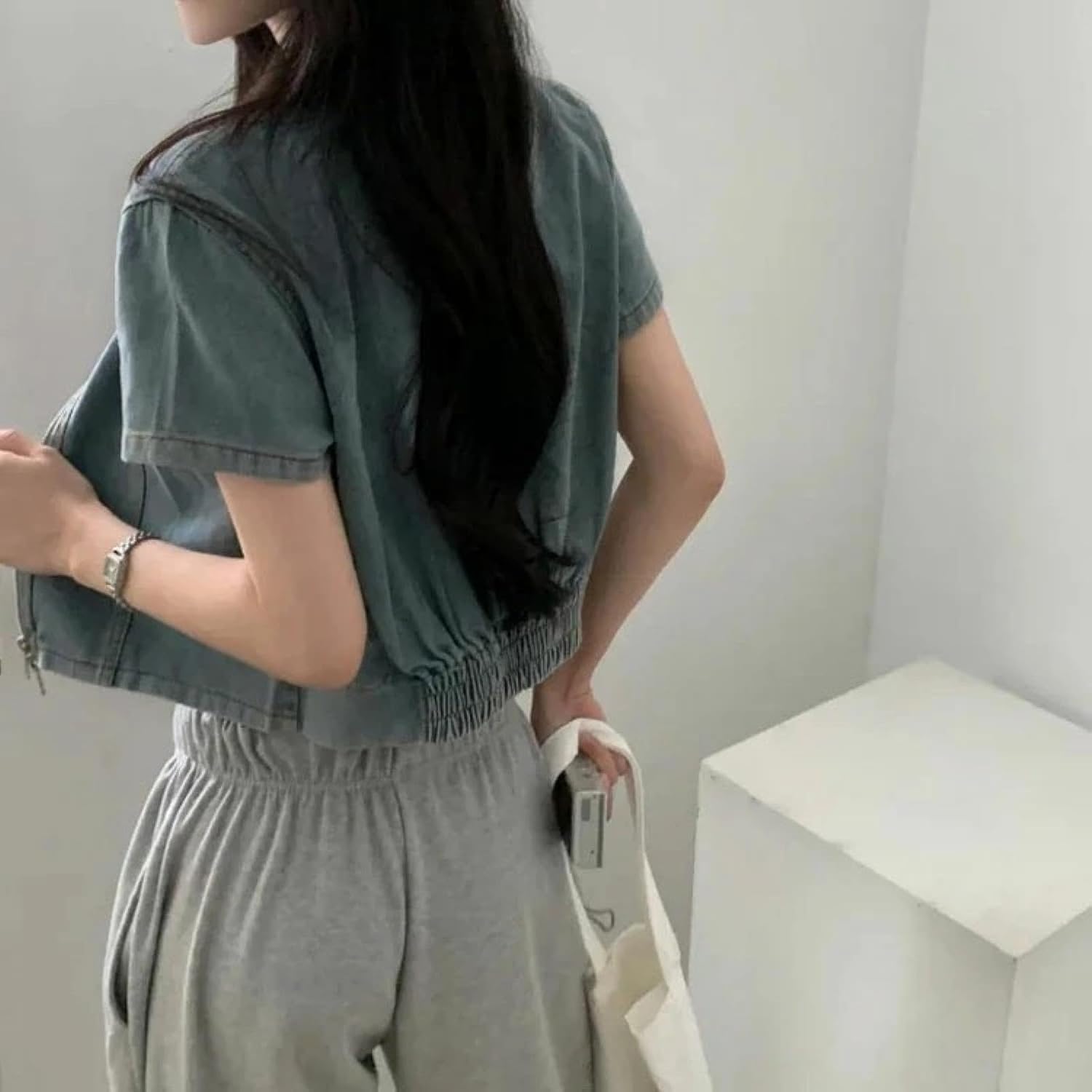 デニムジャケット 半袖 ジャケット レディース デニム 夏 春 半袖デニムジャケット デニムポレロ トップス ブルー ブラック 羽織