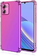 HONLEN Hülle für HMD Pulse Pro Case, (6.65" Inches) Transparent Farbverlauf Design TPU Silicone Handyhülle, Verstärkung mit Vier Ecken Cover Pink Lila