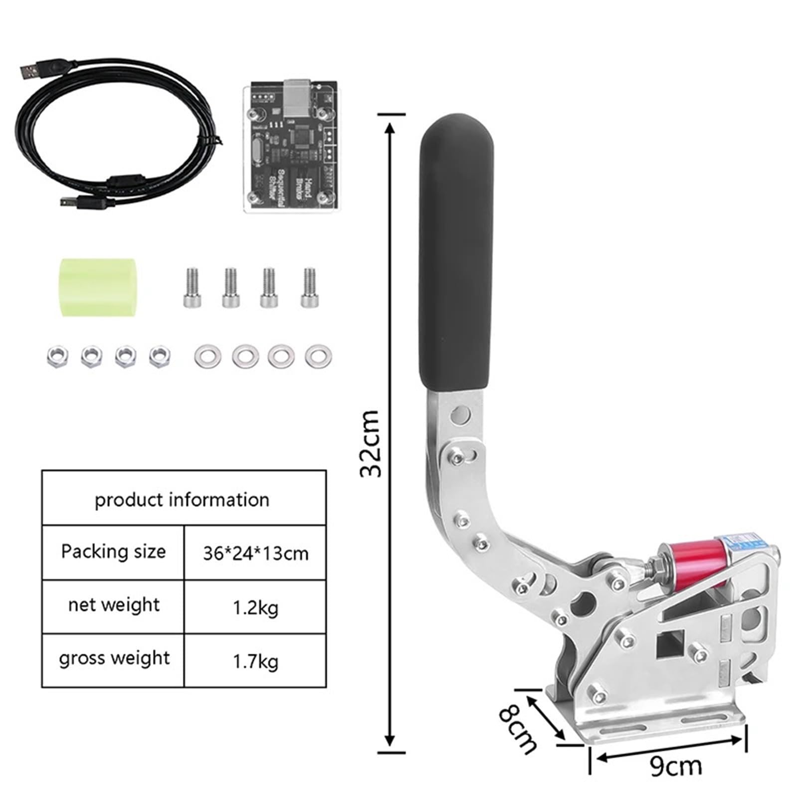 pastiglie freni Simulazione freno a mano USB per giochi di corse su PC Logitech G29/G27/G25 T300 T500 RS PC 64bit Cella di carico SIM per Rally Regolabile La Pompa Freno Idraulico