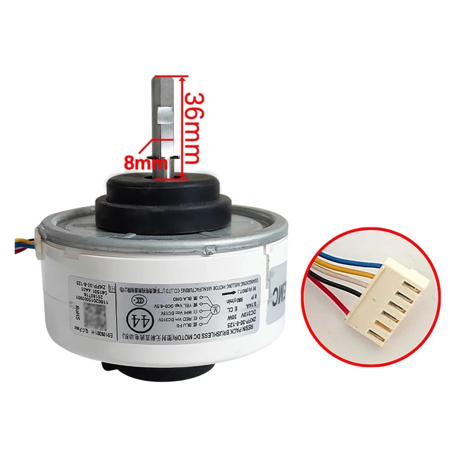 Kompatibel mit Midea, Inverter-Klimaanlage, Innengerät ZKFP-30-8-125, DC310V, 30W, DC-Lüfter, bürstenloser Motor, Klimaanlagenteile