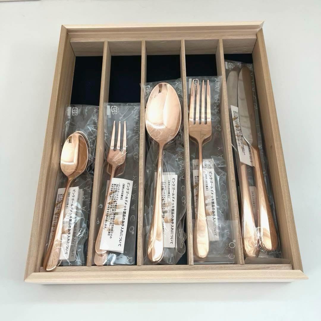 未使用★YAMACO ピンクゴールド カトラリーセット'8pcs YAMAKO ヤマコ 山崎金属工業 カトラリーセット ピンクゴールド 未使用
