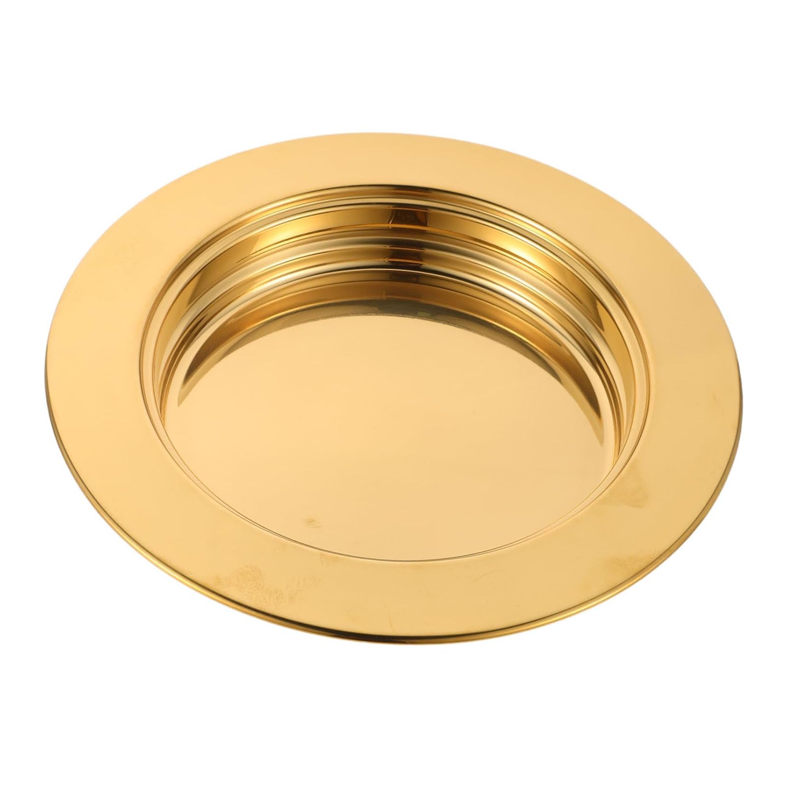 Tsophreniq Excellent 304 Stainless Steel Round Communion Tray 27cm Diameter Rustproof Religious Ceremony Serving Plate for Bread and Eucharist Sturdy Stainless Platter