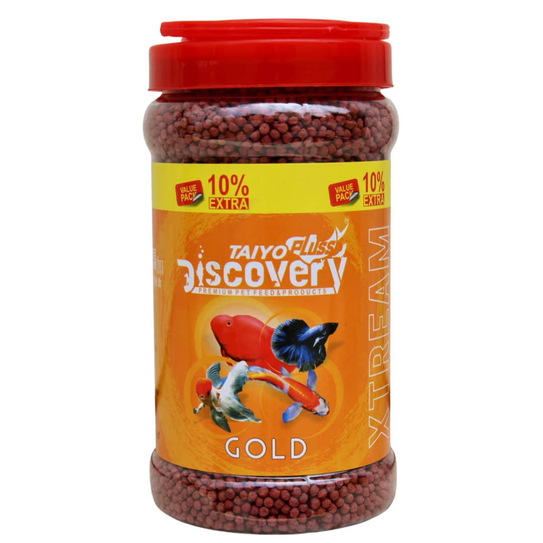 Taiyo Pluss Discovery® Xtream Gold Fish Food - 330 gm + 33 gm Free (2.5 mm Pellets) | Growth & Colour Enhancing Formula | Suitable for Gold Fish, Angelfish, Molly, Tetra, Dwarf Gourami, Sword Tails, Catfish, Firemouth, Rasbora, Small Parrot Fish, Be (B08256N7RJ) Amazon Price History, Amazon Price Tracker