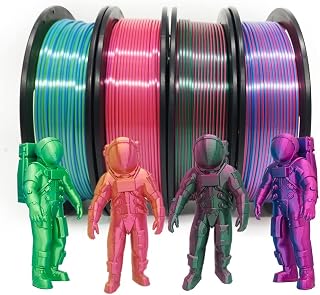 Yousu Silk Dual Color PLA Filament 3D Filament Coextrusion PLA Multicolor PLA Filament 1.75mm (± 0.03 mm) Compatible with Most of 3D Printer, 4x250g Silk Pack A…