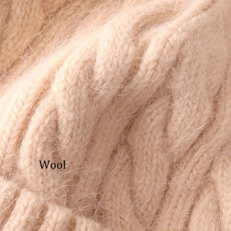 Women's Casual Woolen Knitted Cap Thickened Warm Outdoor Caps