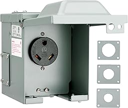 RVGUARD 30 Amp 125 Volt RV/EV Power Outlet Box, Enclosed Lockable Weatherproof Outdoor Electrical NEMA TT-30R Receptacle Panel, ETL Listed