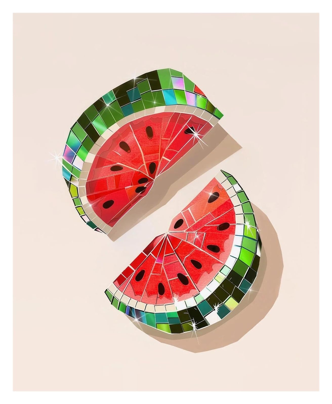 XENITE Wall Art Canvas Prints Canvas Paintings Wall Art Pictures Disco Vintage Cherry Strawberry Blueberry Watermelon Lemon Fruit Art Poster Home Decor(I,30x40cm)