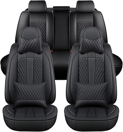 LonYogan Fundas de asiento de automóvil de ajuste personalizado para Suzuki Grand Vitara 2000-2013 de piel sintética impermeables juego completo con