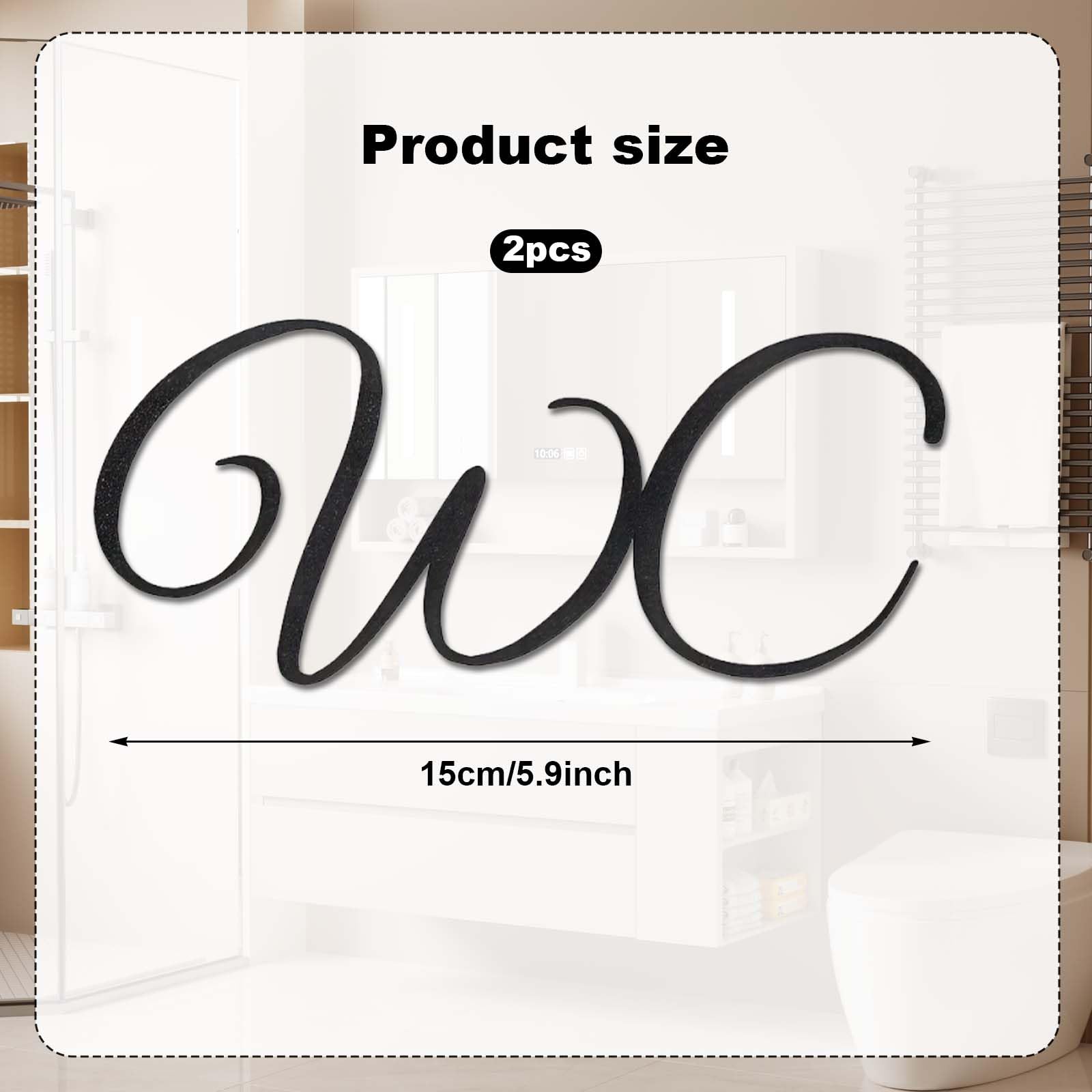 2 carteles autoadhesivos para puerta de inodoro de 15 x 10 cm, pegatinas para puerta de inodoro, resistente para inodoro, baño de invitados, práctico cartel para puerta de inodoro, adhesivo para
