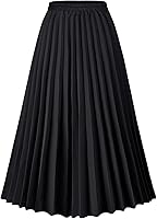 Basoteeuo Women's Leopard Print High Waisted Pleated Midi Skirt - A-Line Long Shirred Skirt, Breathable Multi-Color Options