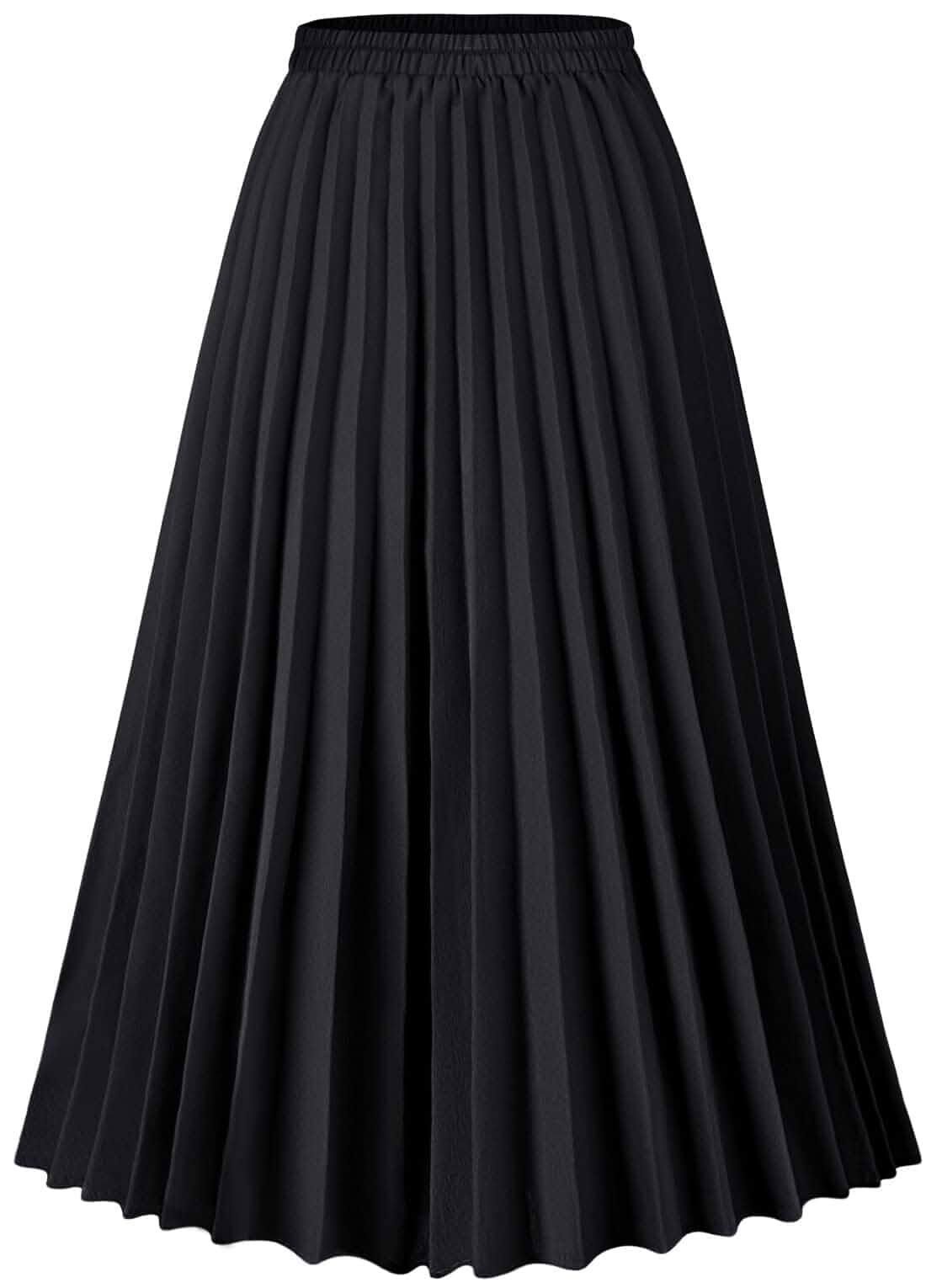 Basoteeuo Womens Skirt Leopard Print Midi Long Shirring Pleated Skirts High Waisted A Line Skirts