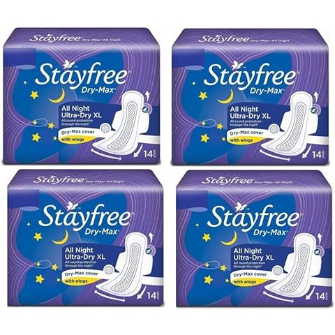 STAYFREE best Dry-Max All Night Ultra-Dry with Wings - XXL (14 +14 +14 +14 Sanitary Pads) Sanitary Pad (Pack of 56) Cover