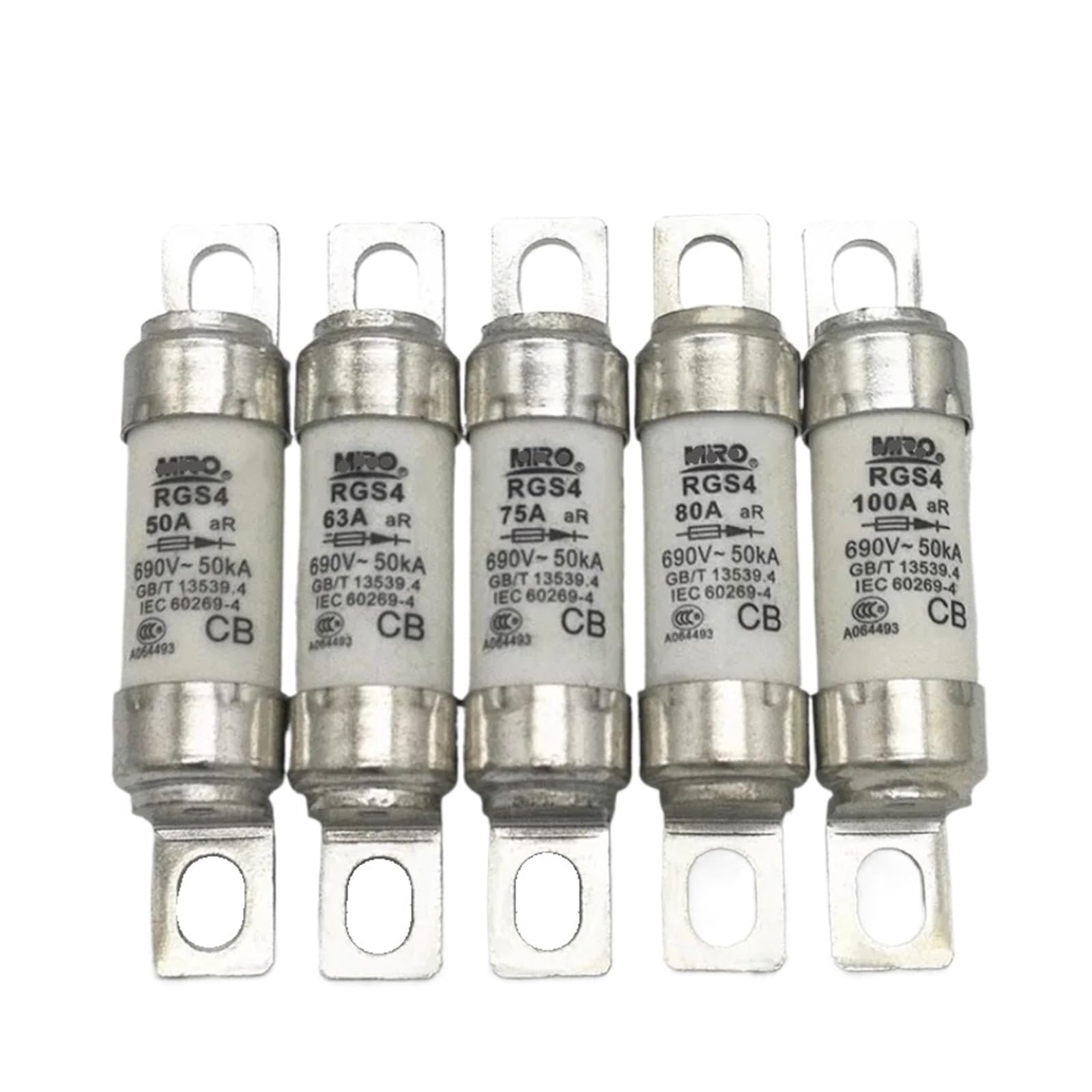 Fusible RGS4 1000V 50A pour protection de circuit électrique industriel paquet de 5 pièces