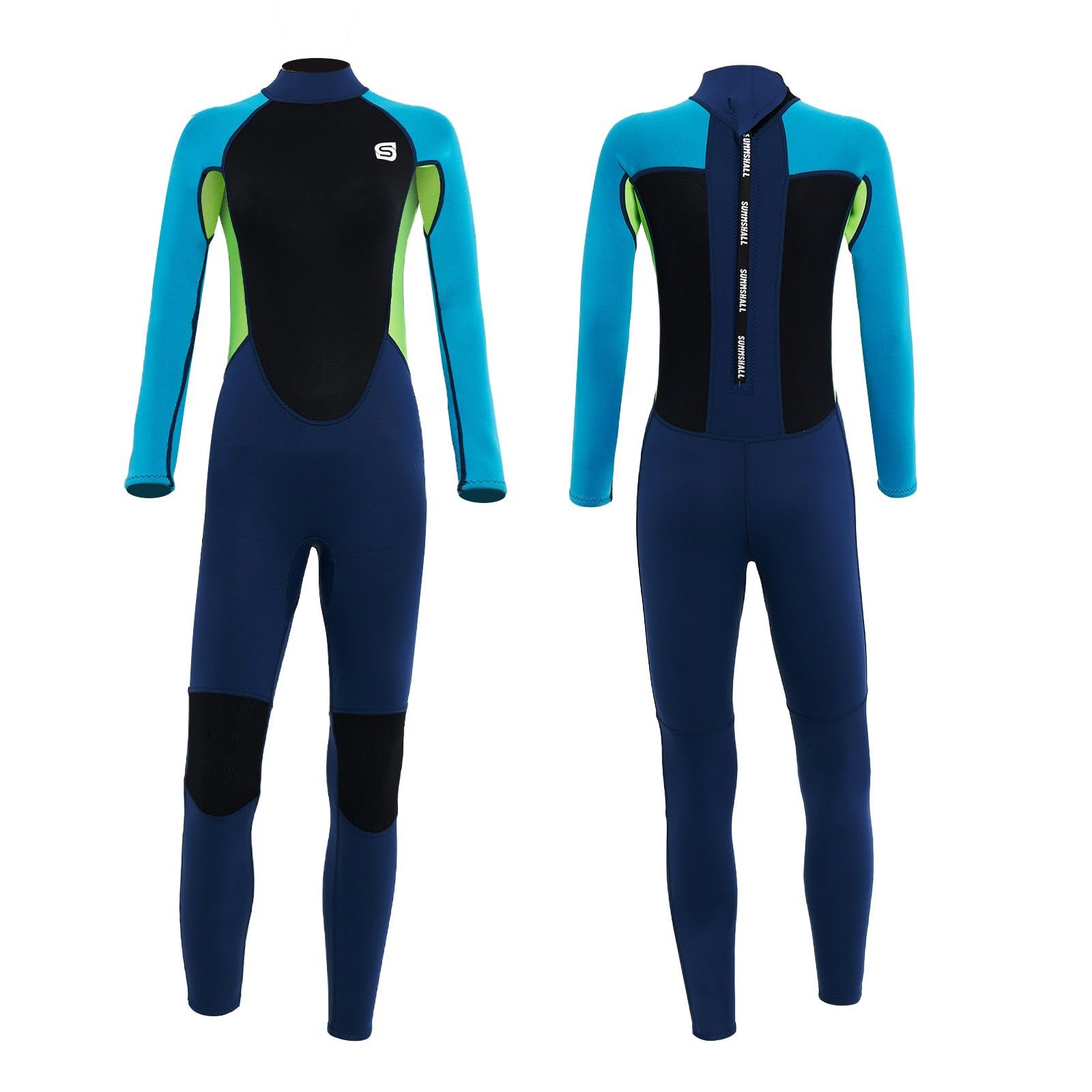 Combinaisons Plongée Enfants, 2.5mm Néoprène Combinaisons de Plongée pour Sports Nautiques Surf Natation