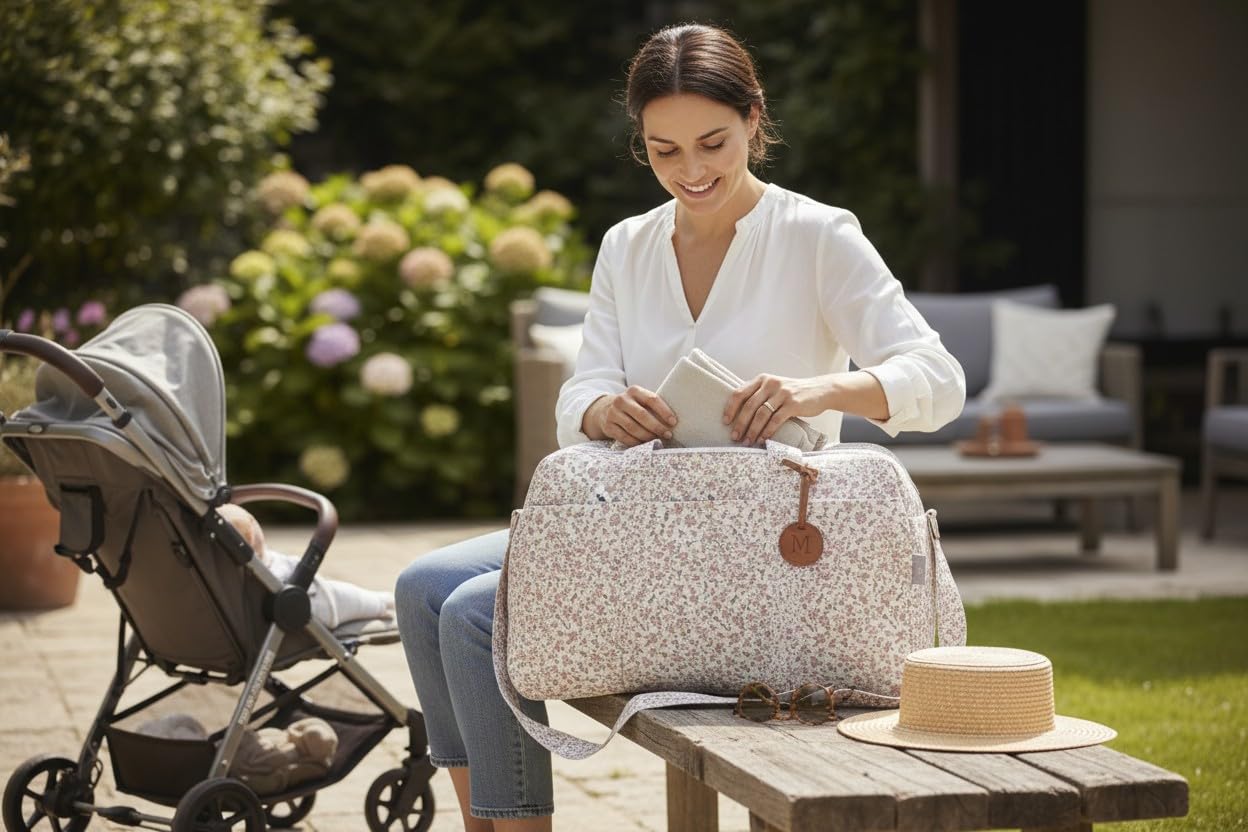 Danielstore – Bolso de maternidad Crossbody para carrito de bebé y para hospital. Bolsa organizadora práctica y elegante de gran capacidad.Fabricado en España